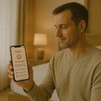 نزيل يستخدم تطبيقًا ذكياً يخصص له التجربة بناءً على نوع شخصيته وتفضيلاته