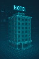 نموذج رقمي ثلاثي الأبعاد لفندق تحت التصميم بناءً على بيانات الزوار