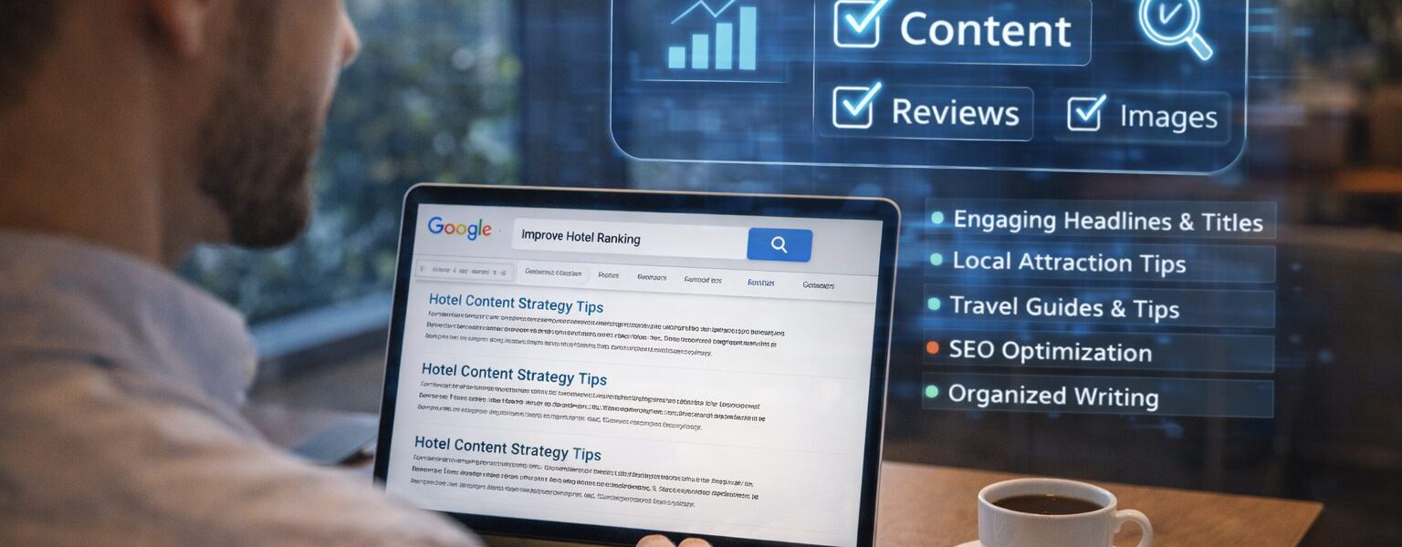 أهمية المحتوى النصي في رفع ترتيب الفندق على Google