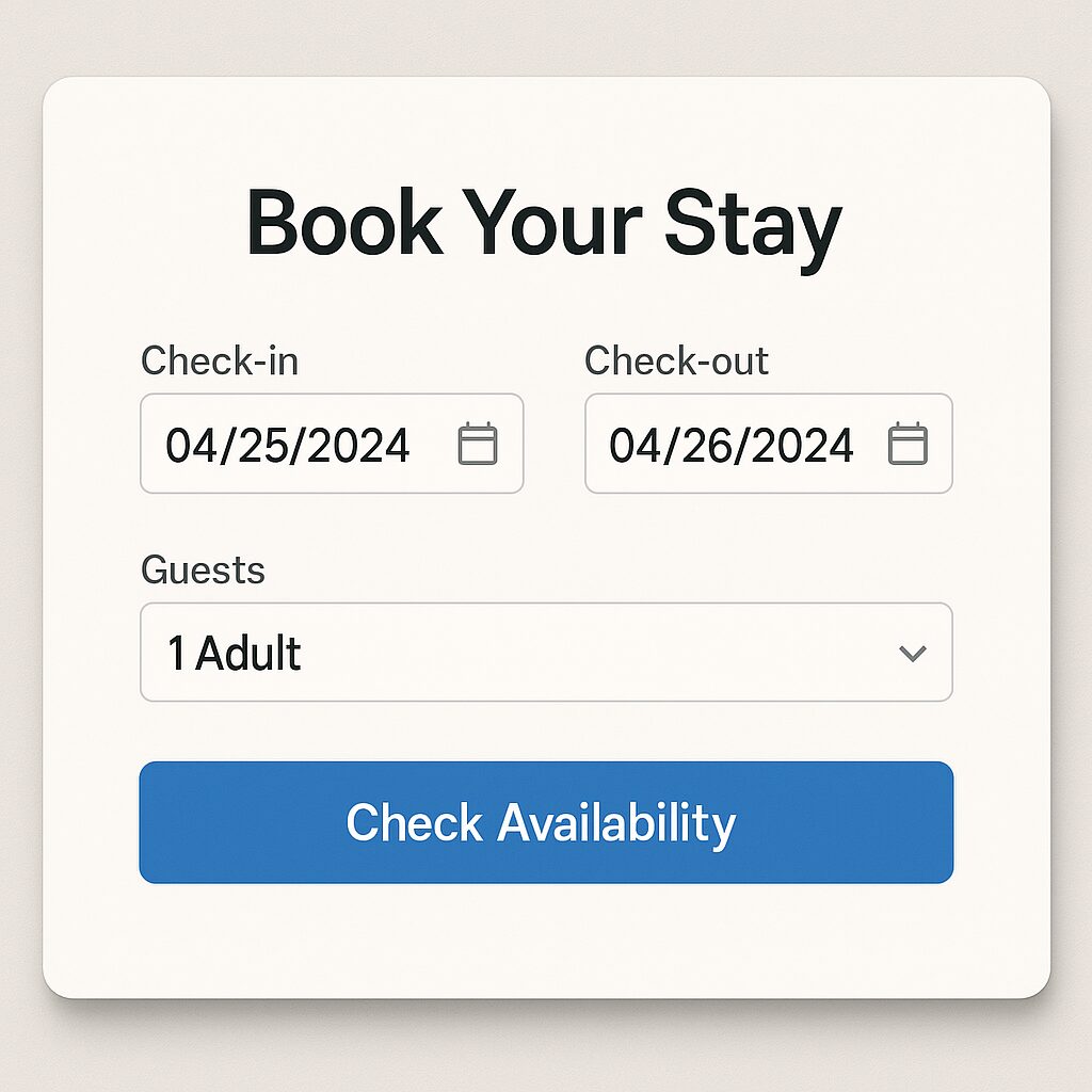 صفحة حجز إلكترونية للفندق تُظهر تجربة استخدام سلسة وسريعة
