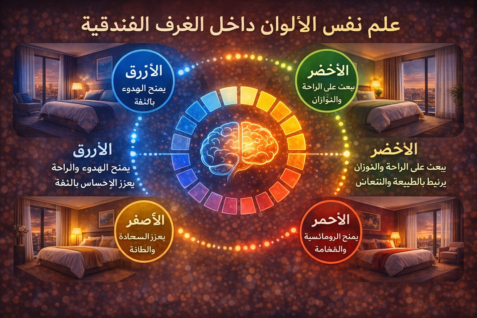 علم نفس الألوان داخل الغرف الفندقية
