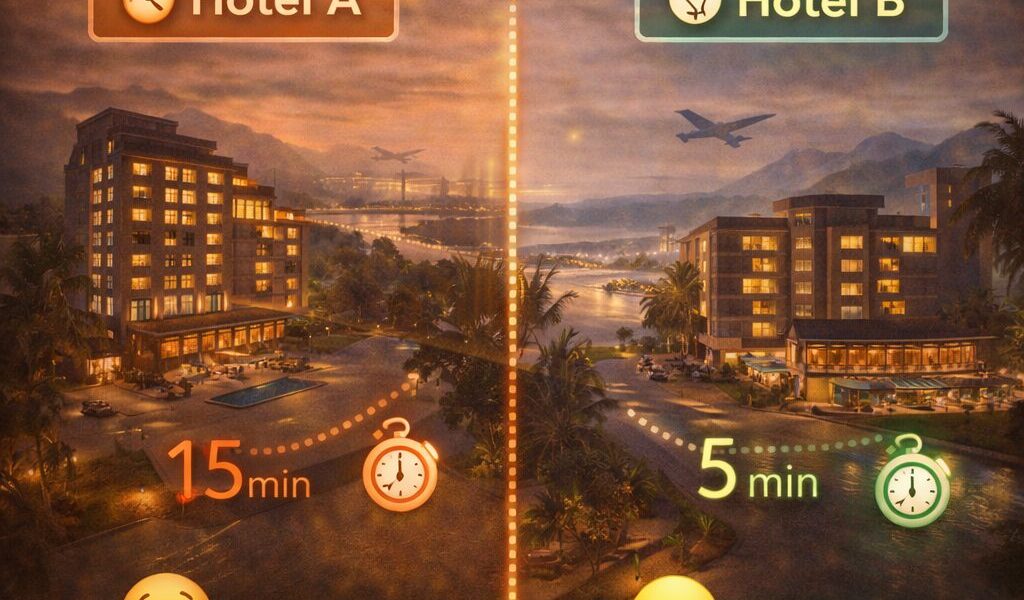 كيف تؤثر المسافة بين الفندق والمطار على قرار الحجز؟