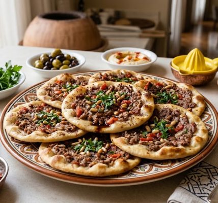 الصفيحة الشامية باللحم المفروم والطماطم