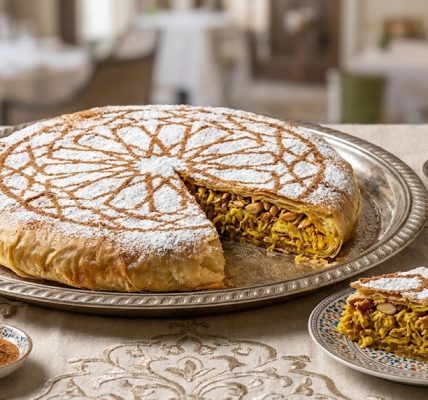 البسطيلة المغربية بالدجاج واللوز