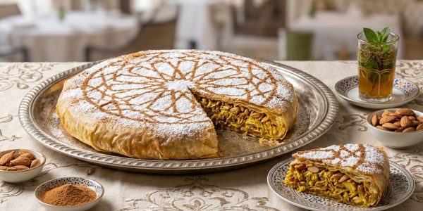 البسطيلة المغربية بالدجاج واللوز