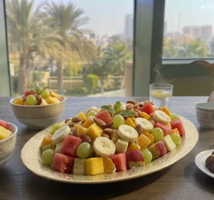 سلطة الفواكه العربية بتقديم فندقي