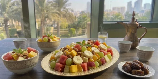 سلطة الفواكه العربية بتقديم فندقي