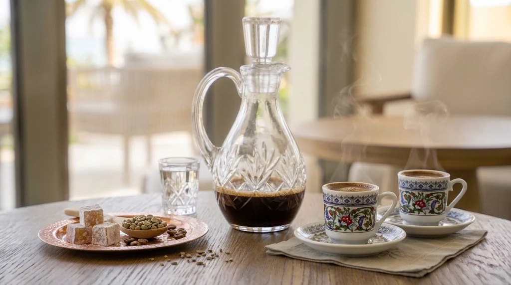 القهوة التركية بتقديم فندقي