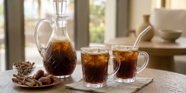 عصير عرق السوس بتقديم فندقي