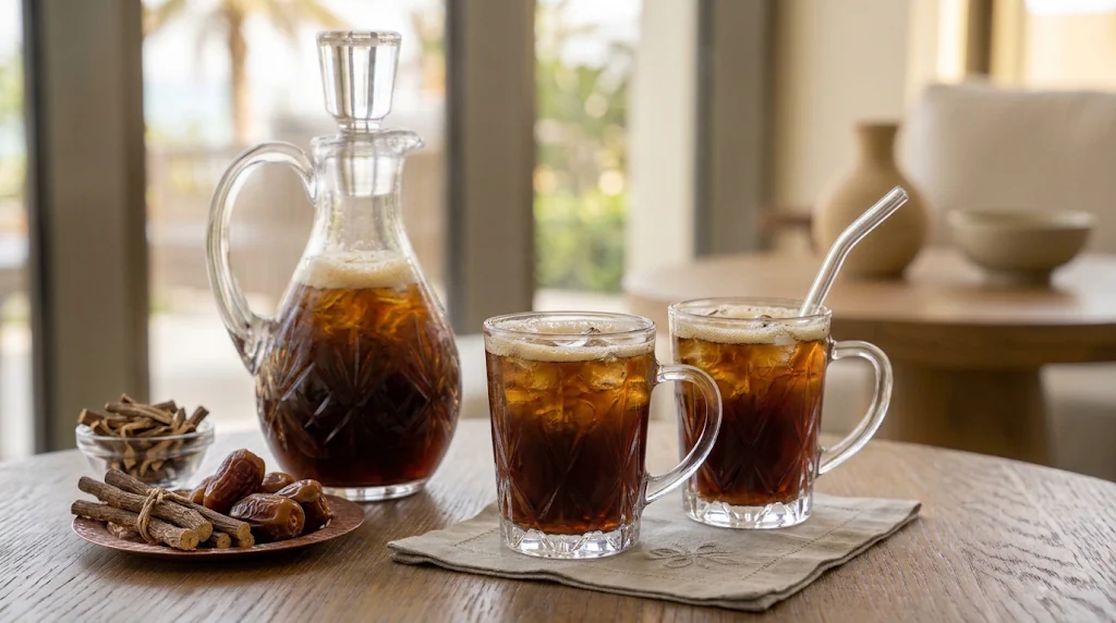 عصير عرق السوس بتقديم فندقي