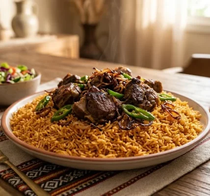 مضغوط اللحم بتقديم فندقي